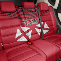 Wallis And Futuna Back Car Seat Cover Polynesian Tattoo Flag Map