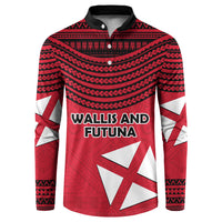 Wallis And Futuna Button Sweatshirt Polynesian Tattoo Flag Map