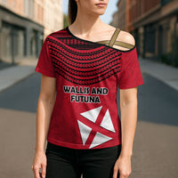 Wallis And Futuna Cross Shoulder Shirt Polynesian Tattoo Flag Map