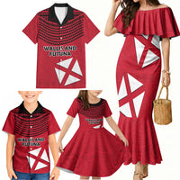 Wallis And Futuna Family Matching Mermaid Dress and Hawaiian Shirt Polynesian Tattoo Flag Map