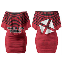 Wallis And Futuna Family Matching Off Shoulder Short Dress and Hawaiian Shirt Polynesian Tattoo Flag Map