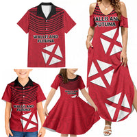 Wallis And Futuna Family Matching Summer Maxi Dress and Hawaiian Shirt Polynesian Tattoo Flag Map