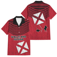 Wallis And Futuna Family Matching Summer Maxi Dress and Hawaiian Shirt Polynesian Tattoo Flag Map