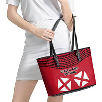 Wallis And Futuna Leather Tote Bag Polynesian Tattoo Flag Map