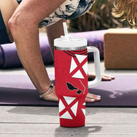 Wallis And Futuna Tumbler With Handle Polynesian Tattoo Flag Map