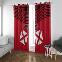 Wallis And Futuna Window Curtain Polynesian Tattoo Flag Map