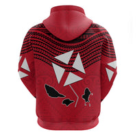 Wallis And Futuna Zip Hoodie Polynesian Tattoo Flag Map