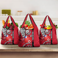 Wallis And Futuna Grocery Bag Tribal Polynesian Tattoo Flag Motif