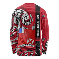 Wallis And Futuna Long Sleeve Shirt Tribal Polynesian Tattoo Flag Motif