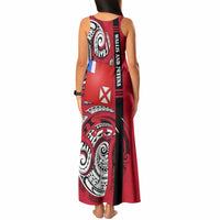 Wallis And Futuna Tank Maxi Dress Tribal Polynesian Tattoo Flag Motif
