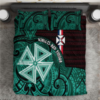 Wallis And Futuna Bedding Set Tribal Polynesian Tattoo Heritage Cross Flag