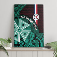 Wallis And Futuna Canvas Wall Art Tribal Polynesian Tattoo Heritage Cross Flag