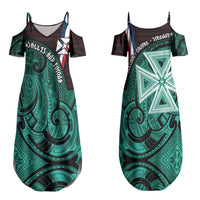 Wallis And Futuna Couples Matching Summer Maxi Dress and Hawaiian Shirt Tribal Polynesian Tattoo Heritage Cross Flag