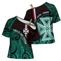 Wallis And Futuna Cross Shoulder Shirt Tribal Polynesian Tattoo Heritage Cross Flag