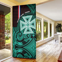 Wallis And Futuna Door Cover Tribal Polynesian Tattoo Heritage Cross Flag