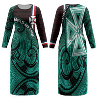 Wallis And Futuna Family Matching Long Sleeve Bodycon Dress and Hawaiian Shirt Tribal Polynesian Tattoo Heritage Cross Flag