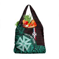 Wallis And Futuna Grocery Bag Tribal Polynesian Tattoo Heritage Cross Flag