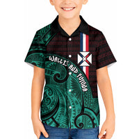 Wallis And Futuna Kid Hawaiian Shirt Tribal Polynesian Tattoo Heritage Cross Flag