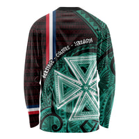 Wallis And Futuna Long Sleeve Shirt Tribal Polynesian Tattoo Heritage Cross Flag