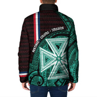 Wallis And Futuna Padded Jacket Tribal Polynesian Tattoo Heritage Cross Flag