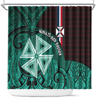 Wallis And Futuna Shower Curtain Tribal Polynesian Tattoo Heritage Cross Flag