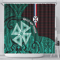 Wallis And Futuna Shower Curtain Tribal Polynesian Tattoo Heritage Cross Flag