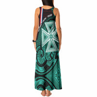 Wallis And Futuna Tank Maxi Dress Tribal Polynesian Tattoo Heritage Cross Flag