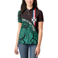 Wallis And Futuna Women Polo Shirt Tribal Polynesian Tattoo Heritage Cross Flag