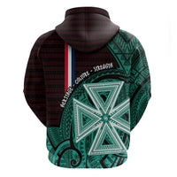 Wallis And Futuna Zip Hoodie Tribal Polynesian Tattoo Heritage Cross Flag