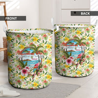 Hawaiian Piko Threads Of Paradise Aloha Laundry Basket Tropical Hibiscus Plumeria