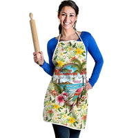 Hawaiian Piko Threads Of Paradise Aloha Apron Tropical Hibiscus Plumeria