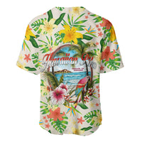Hawaiian Piko Threads Of Paradise Aloha Baseball Jersey Tropical Hibiscus Plumeria