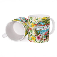 Hawaiian Piko Threads Of Paradise Aloha Ceramic Mug Tropical Hibiscus Plumeria