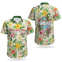 Hawaiian Piko Threads Of Paradise Aloha Couples Matching Off Shoulder Maxi Dress and Hawaiian Shirt Tropical Hibiscus Plumeria
