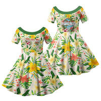 Hawaiian Piko Threads Of Paradise Aloha Family Matching Short Sleeve Bodycon Dress and Hawaiian Shirt Tropical Hibiscus Plumeria