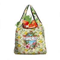 Hawaiian Piko Threads Of Paradise Aloha Grocery Bag Tropical Hibiscus Plumeria