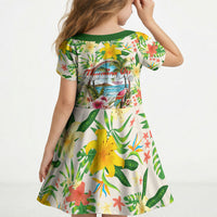 Hawaiian Piko Threads Of Paradise Aloha Kid Short Sleeve Dress Tropical Hibiscus Plumeria TS04 - Polynesian Pride