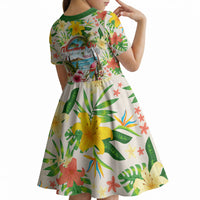 Hawaiian Piko Threads Of Paradise Aloha Kid Short Sleeve Dress Tropical Hibiscus Plumeria TS04 - Polynesian Pride