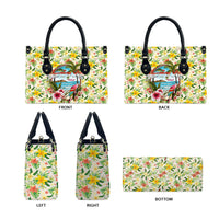 Hawaiian Piko Threads Of Paradise Aloha Leather Bag Tropical Hibiscus Plumeria