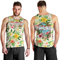 Hawaiian Piko Threads Of Paradise Aloha Men Tank Top Tropical Hibiscus Plumeria