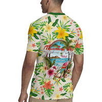Hawaiian Piko Threads Of Paradise Aloha Rugby Jersey Tropical Hibiscus Plumeria