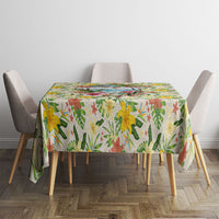 Hawaiian Piko Threads Of Paradise Aloha Tablecloth Tropical Hibiscus Plumeria