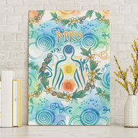 Hawaiian Piko Cultural Pride Aloha Canvas Wall Art Watercolor Spiral Art - Tropical Plumeria Lei Garland