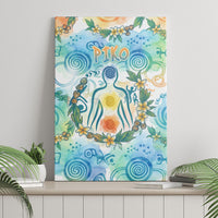 Hawaiian Piko Cultural Pride Aloha Canvas Wall Art Watercolor Spiral Art - Tropical Plumeria Lei Garland