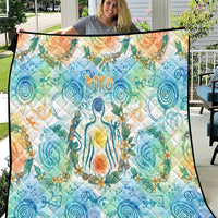 Hawaiian Piko Cultural Pride Aloha Quilt Watercolor Spiral Art - Tropical Plumeria Lei Garland