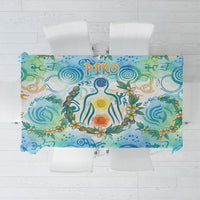 Hawaiian Piko Cultural Pride Aloha Tablecloth Watercolor Spiral Art - Tropical Plumeria Lei Garland