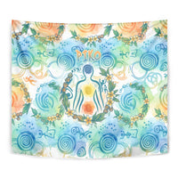 Hawaiian Piko Cultural Pride Aloha Tapestry Watercolor Spiral Art - Tropical Plumeria Lei Garland