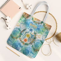 Hawaiian Piko Cultural Pride Aloha Tote Bag Watercolor Spiral Art - Tropical Plumeria Lei Garland