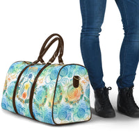 Hawaiian Piko Cultural Pride Aloha Travel Bag Watercolor Spiral Art - Tropical Plumeria Lei Garland