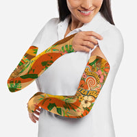 Hawaiian Piko Lani Cultivate I Ka Piko Aloha Arm Sleeves Retro Psychedelic Taro Leaf - Hibiscus Flowers